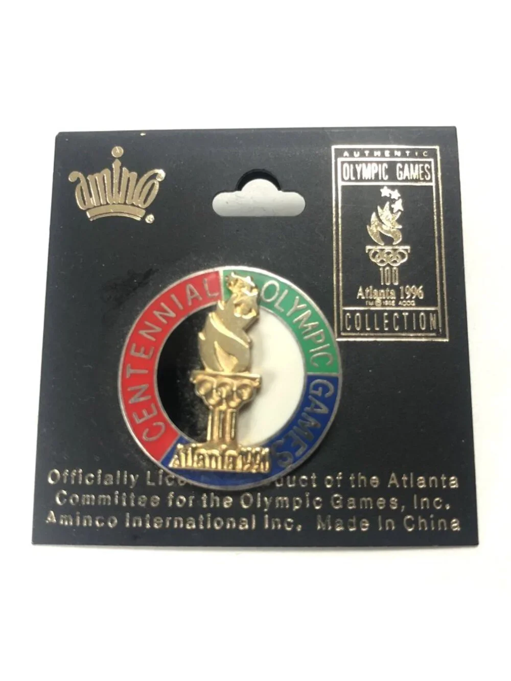 Aminco 1996 Olympic Games Collection Atlanta Torch Brooch Pin Souvenir